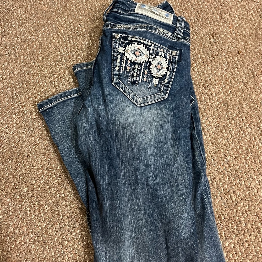 Stylish Blue Embellished Women's Jeans